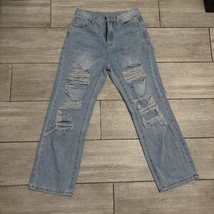 Distressed Light Blue Women's Jeans